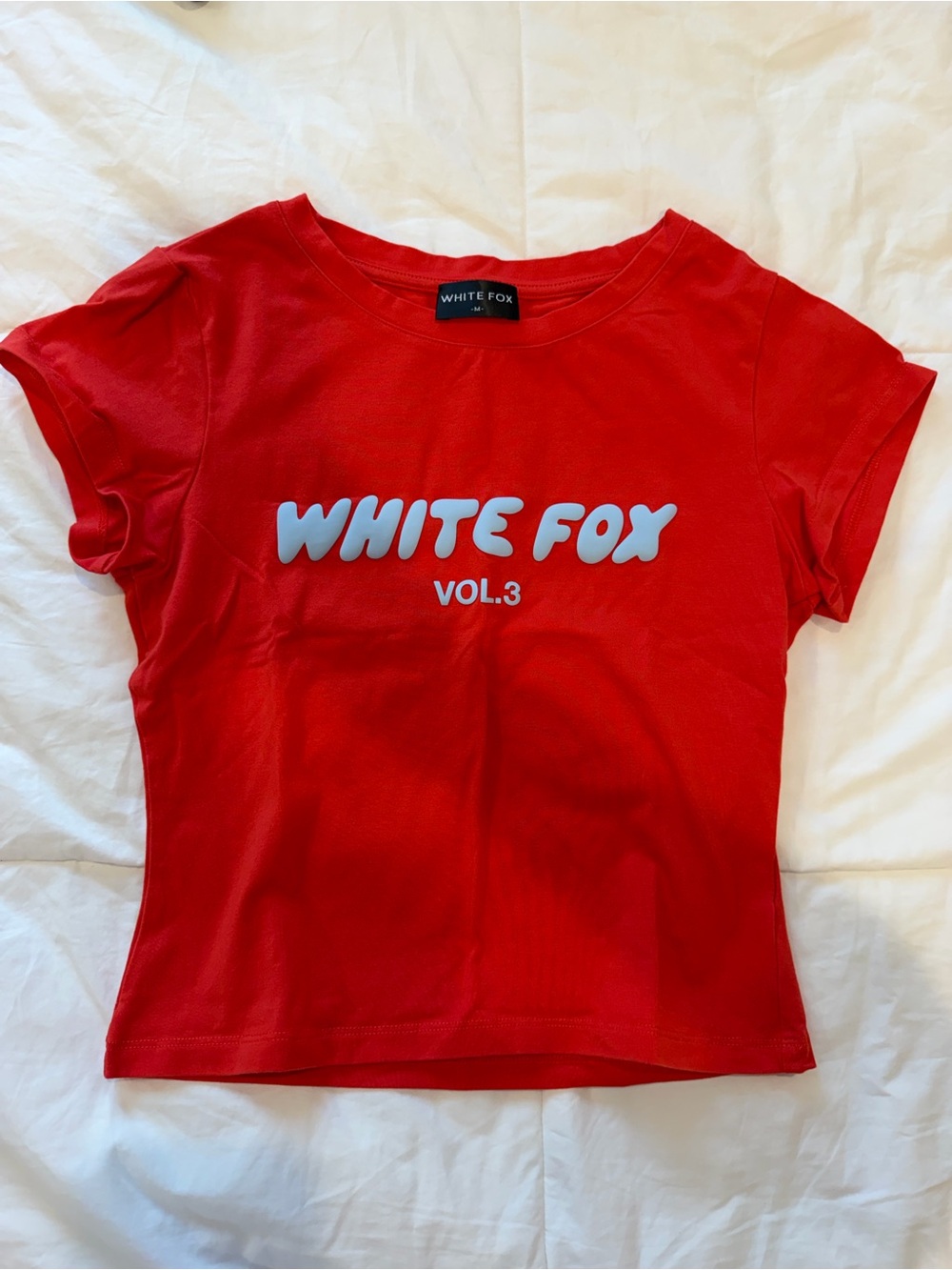 WHITE FOX Red Logo Baby Tee - 'WHITE FOX VOL.3'